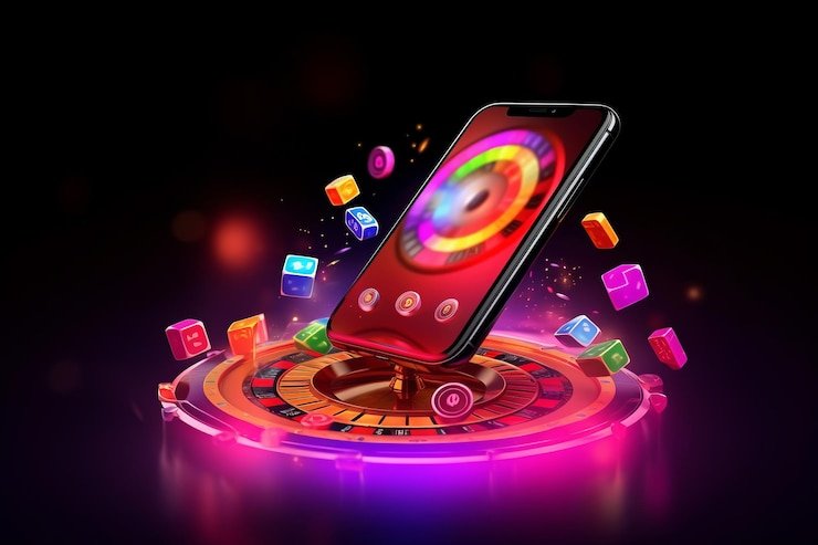 Chip taruhan virtual dan area untuk memilih jumlah taruhan di meja Lightning Dice